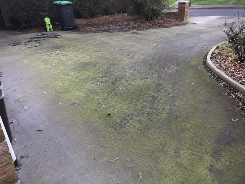 Before: Outdoor & Paving, the same spot before and after.