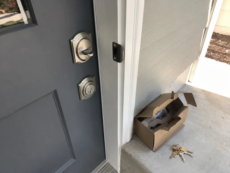 New deadbolt fitted neatly to a front door