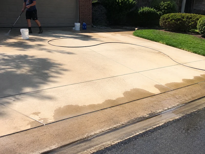 After: Outdoor & Paving, the same spot before and after.