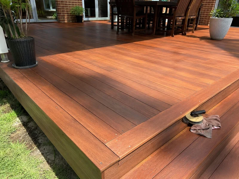 The same deck after sanding and oiling